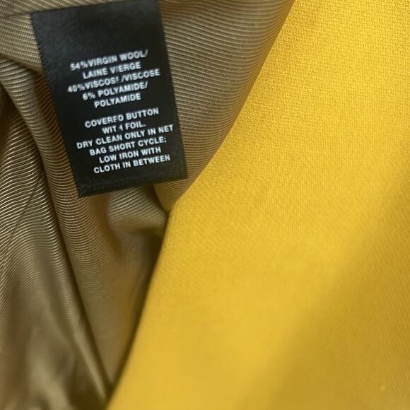 LAFAYETTE 148 GIANNA DOUBLE BREASTED MUSTARD WOOL BLEND JACKET SIZE M - Picture 10 of 11